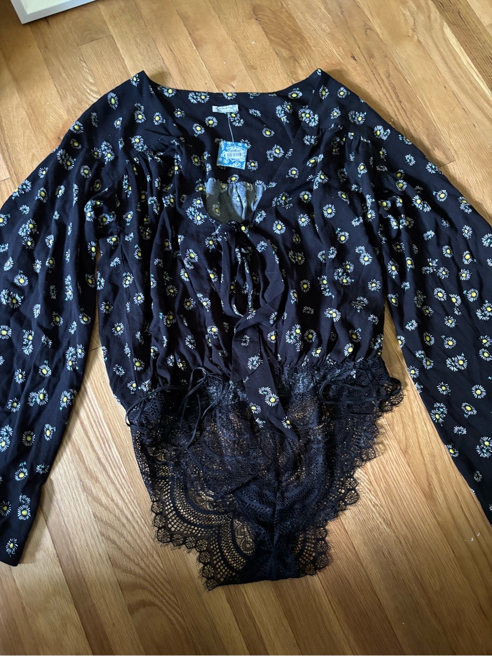New - Free People Women’s Bodysuit Sunflower Print Size Small NWT